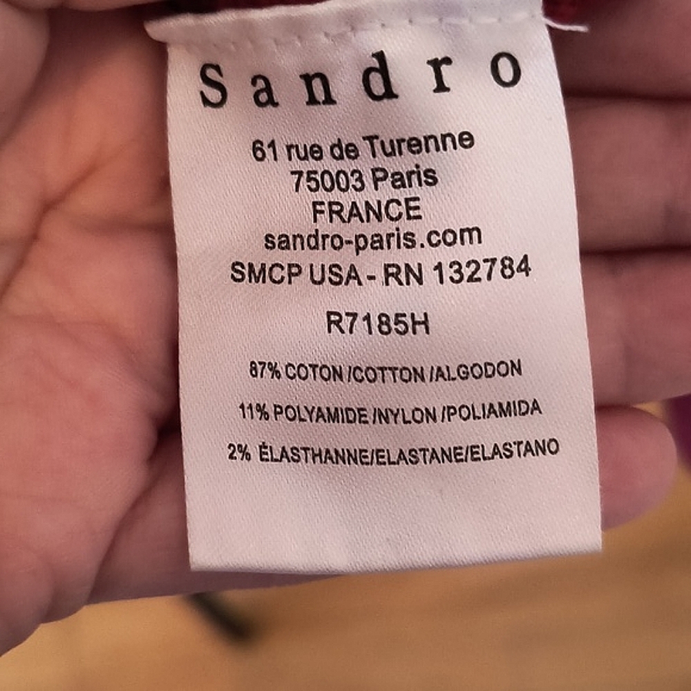 Sandro Midi dress. Size large. Beautifully Braided Red Midi Dress. - Picture 3 of 6